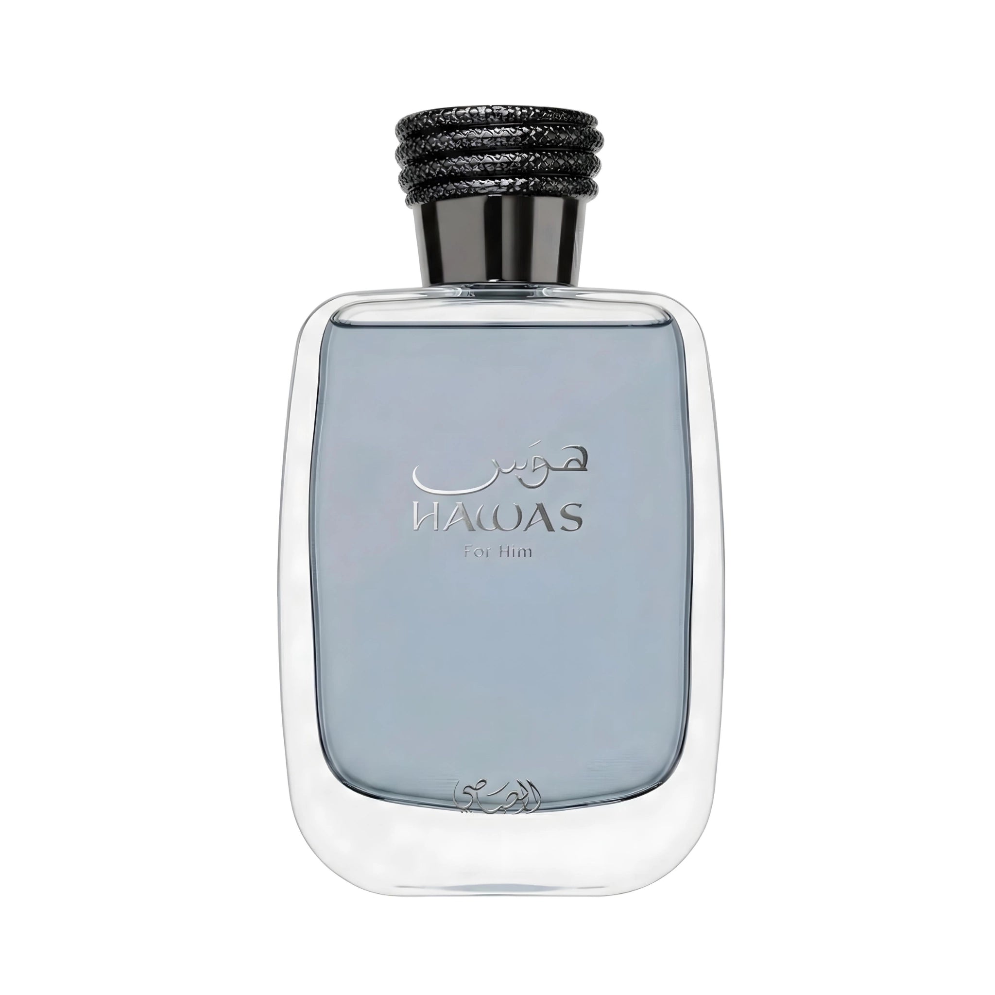 Frontal del Hawas For Him Rasasi Eau de Parfum Para Hombre fondo blanco